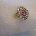 Vintage 14K HGE Amethyst White CZ Bling Cocktail Ring Size 9 Signed