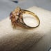 Vintage 14K HGE Amethyst White CZ Bling Cocktail Ring Size 9 Signed