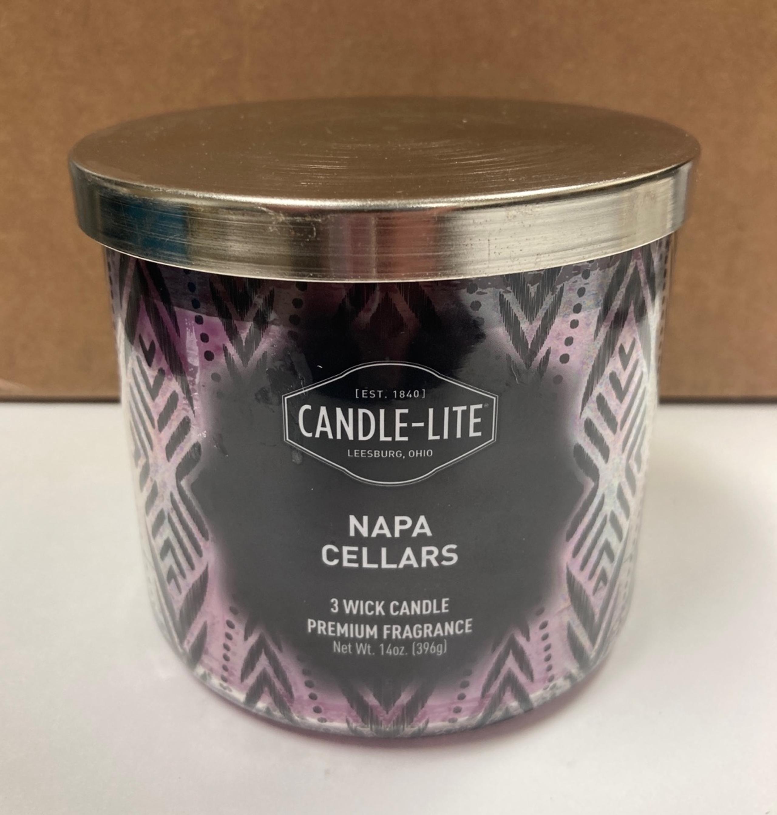 Candle Lite 3 Wick Candle Premium Fragrance 14 Ounce - Napa Cellars