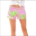 LILLY PULITZER | Adie Shorts Pink Sunset Home Slice Fringe Detail Women’s Size 0