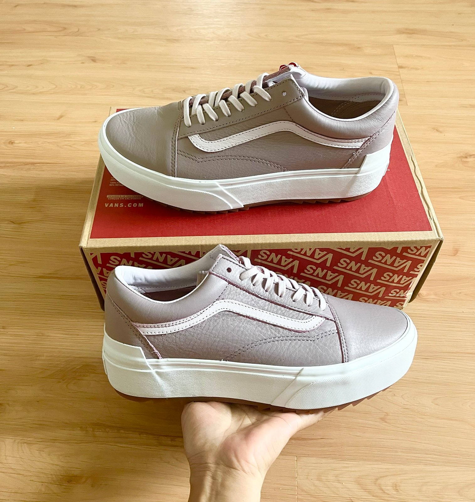 Vans Old Skool Stacke Leather Tumble Sneakers Shoes Women 11.0 US