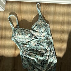 Womens 12 Light Blue Niptuck Swim One-Piece Swimsuit Adjustable Straps, Padded