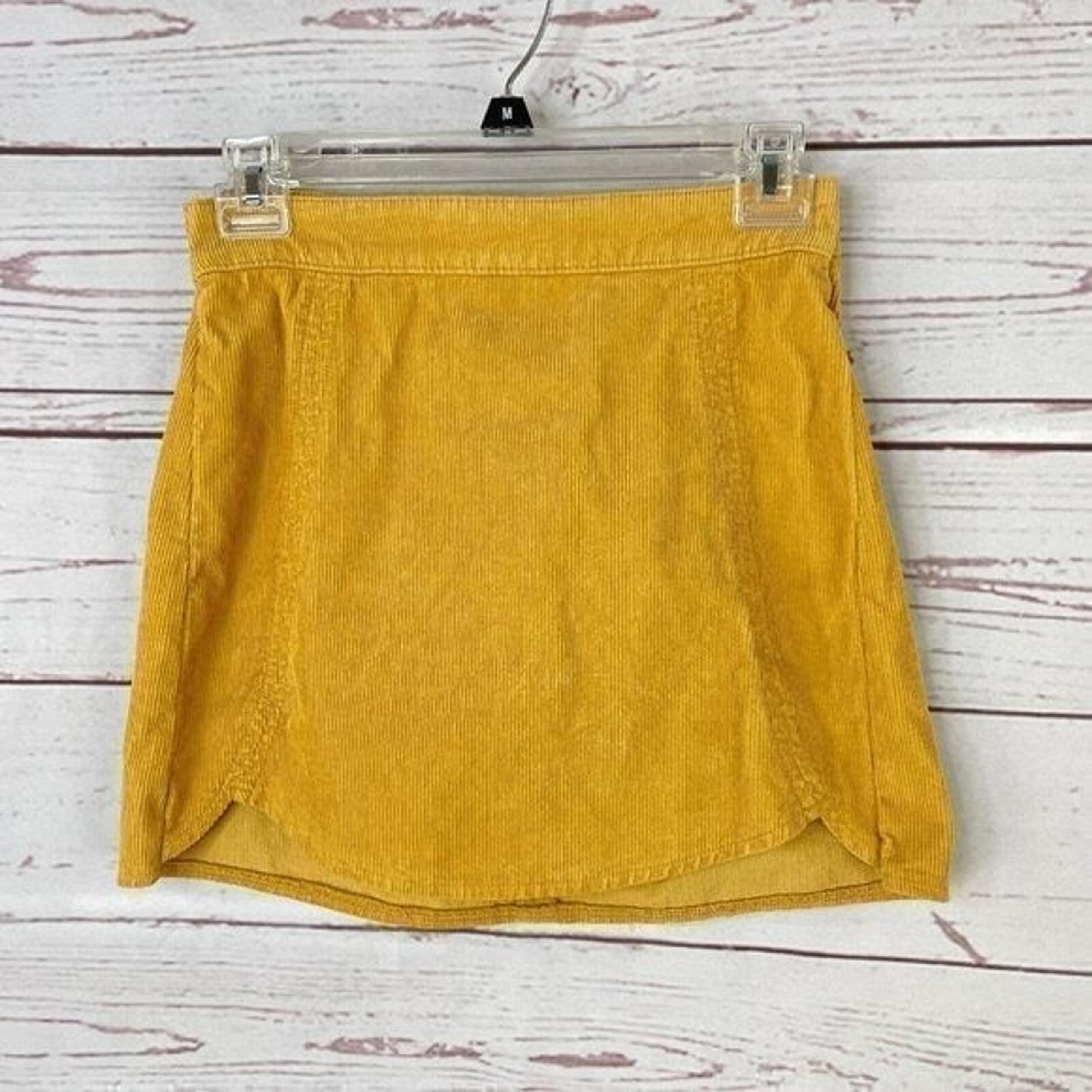 Pacsun Women's Mustard Yellow Corduroy Casual Summer Mini Skirt Size 26