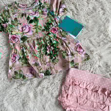 NWT Posh peanut renia bummie peplum set