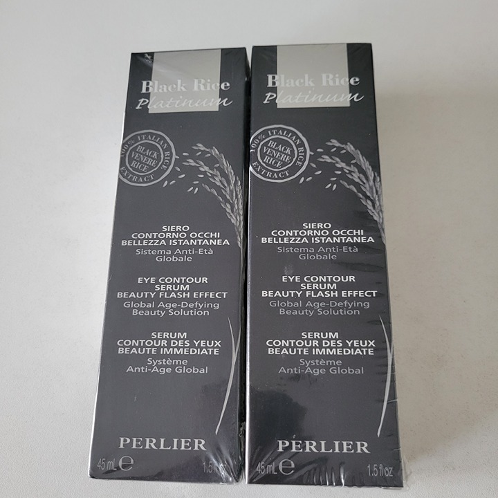 Perlier Black Rice Platinum Eye Contour Serum 1.5 oz NIB Factory Sealed Lot of 2