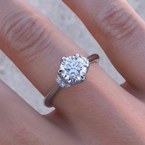 14K Solid Gold 1.0 ct. Moissanite Ring