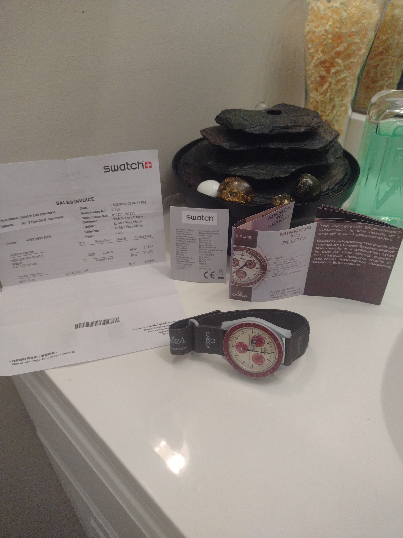 OMEGA x Swatch Mission To Pluto Moonswatch Speedmaster Red/Cream NEW! MAKE OFFER