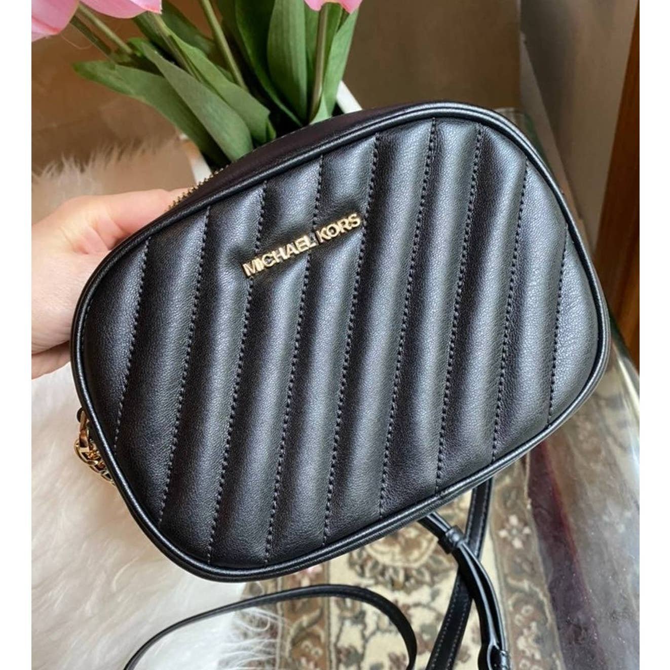 MICHAEL KORS ROSE SMALL CAMERA CROSSBODY