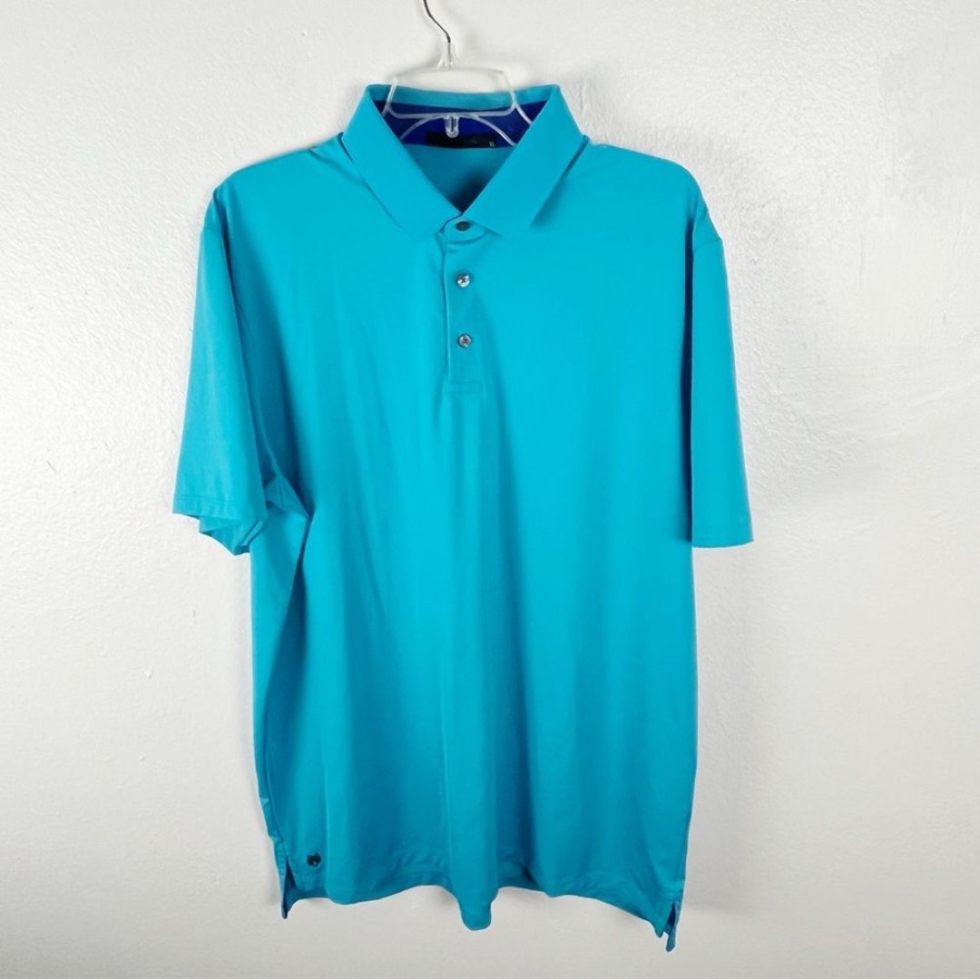 GRAYSON Teal Short Sleeves Polo Shirt, Size XL