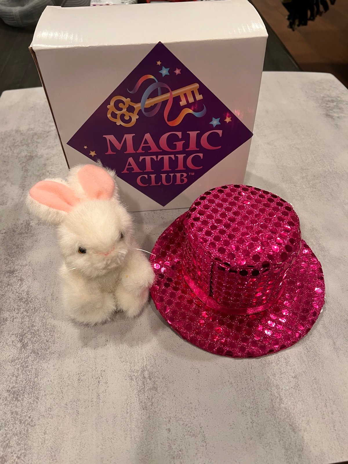 NEW HTF Magic Attic Club Rose Magic Touch top hat & bunny rabbit