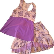 Denise Cronwall Athletic Tennis Periwinkle Racerback Top and Matching Skort XS