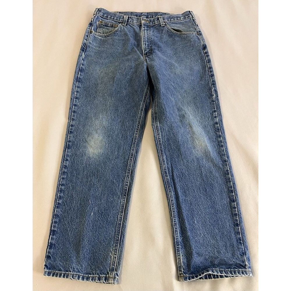 Carhartt Jeans Men's 34x30 Relaxed Fit Straight Blue Denim Workwear Outdoors