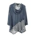 Ali Miles perforated holes mesh tunic top Size L artsy art to wear boho