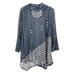 Ali Miles perforated holes mesh tunic top Size L artsy art to wear boho