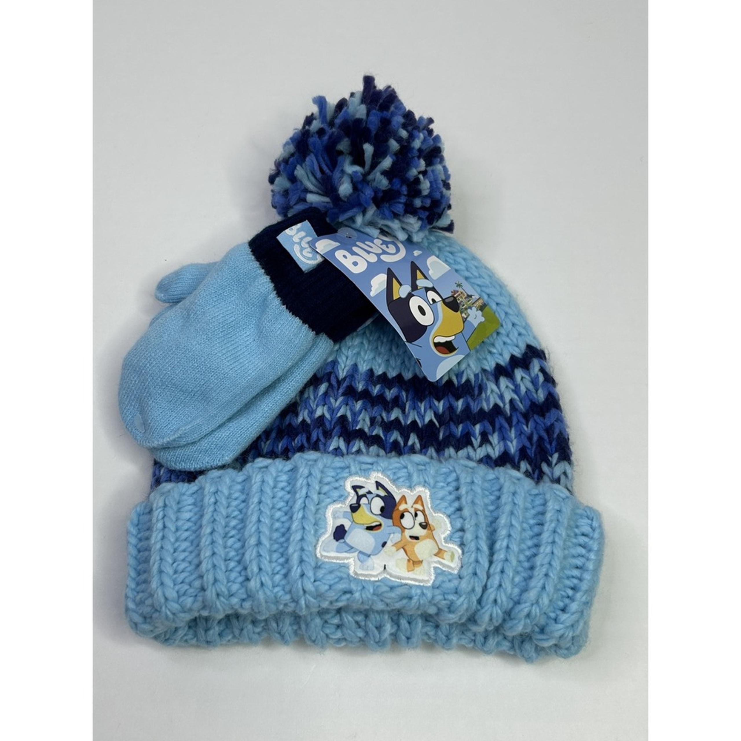 BLUEY Knit Winter Hat and Mittens Set Toddler 2T-5T New With Tag**
