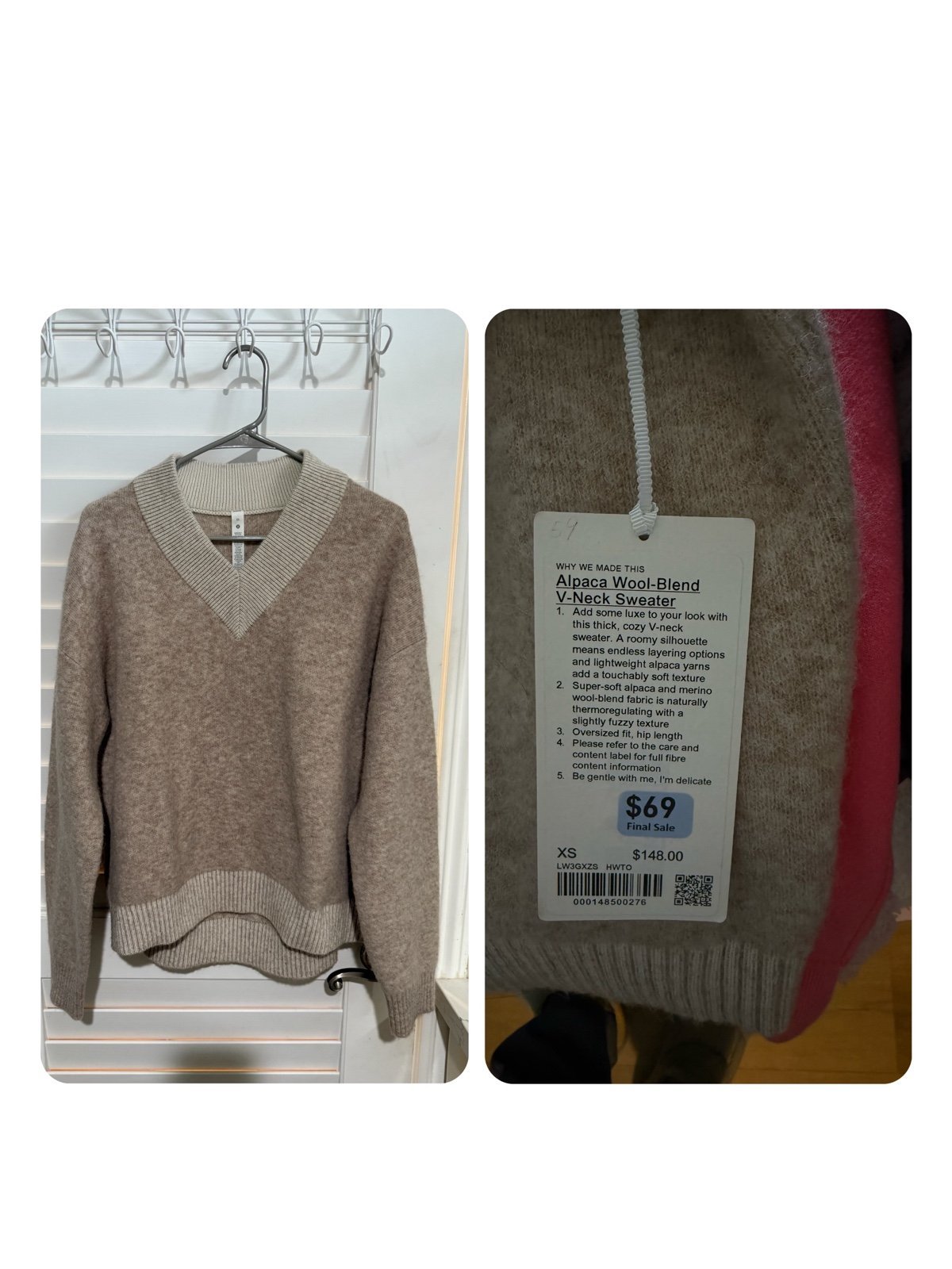 NWT Lululemon Alpaca Sweater Size XS