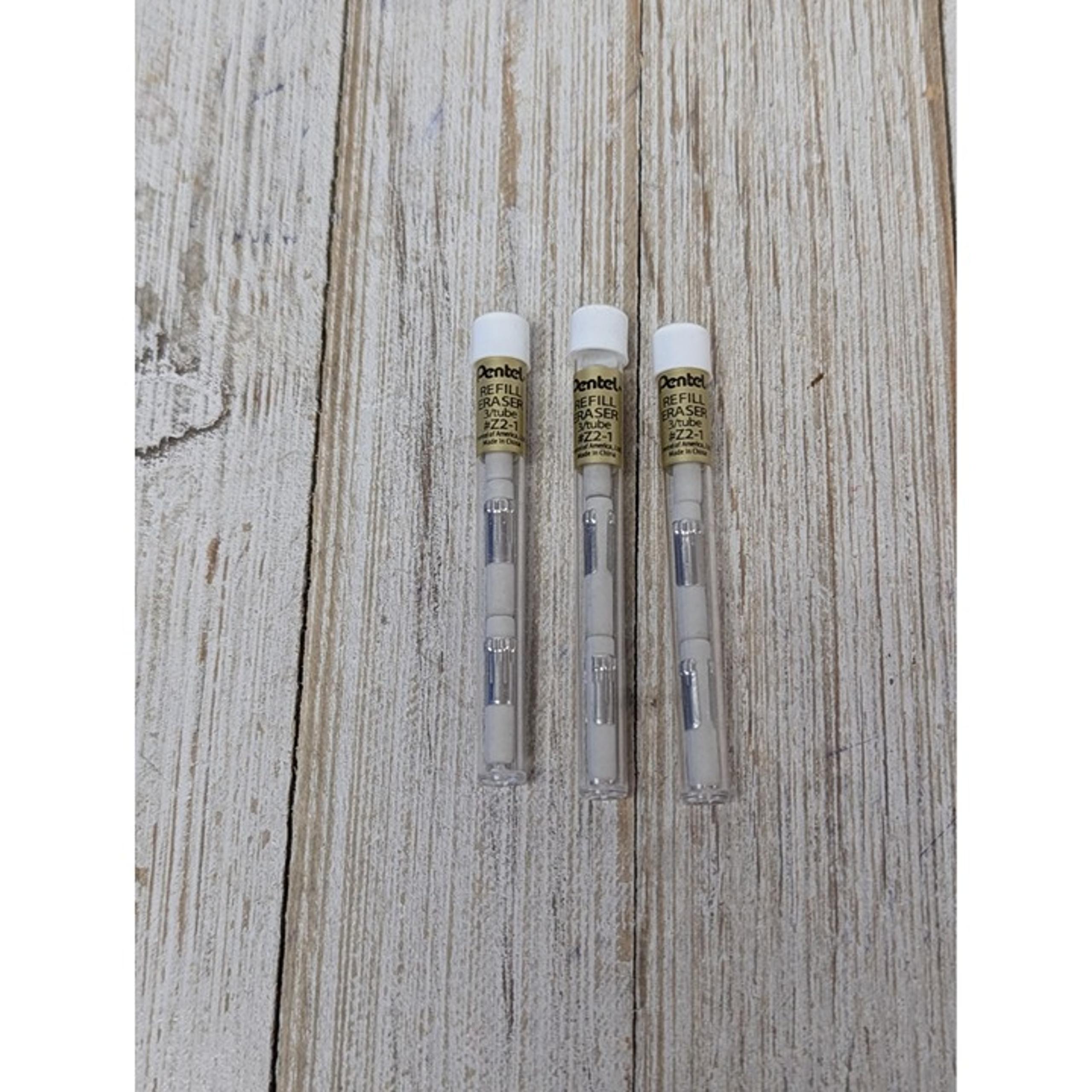 Replacement Pentel Z2-1 Mechanical Pencil Eraser Refills - 3 Tubes of 3 refills