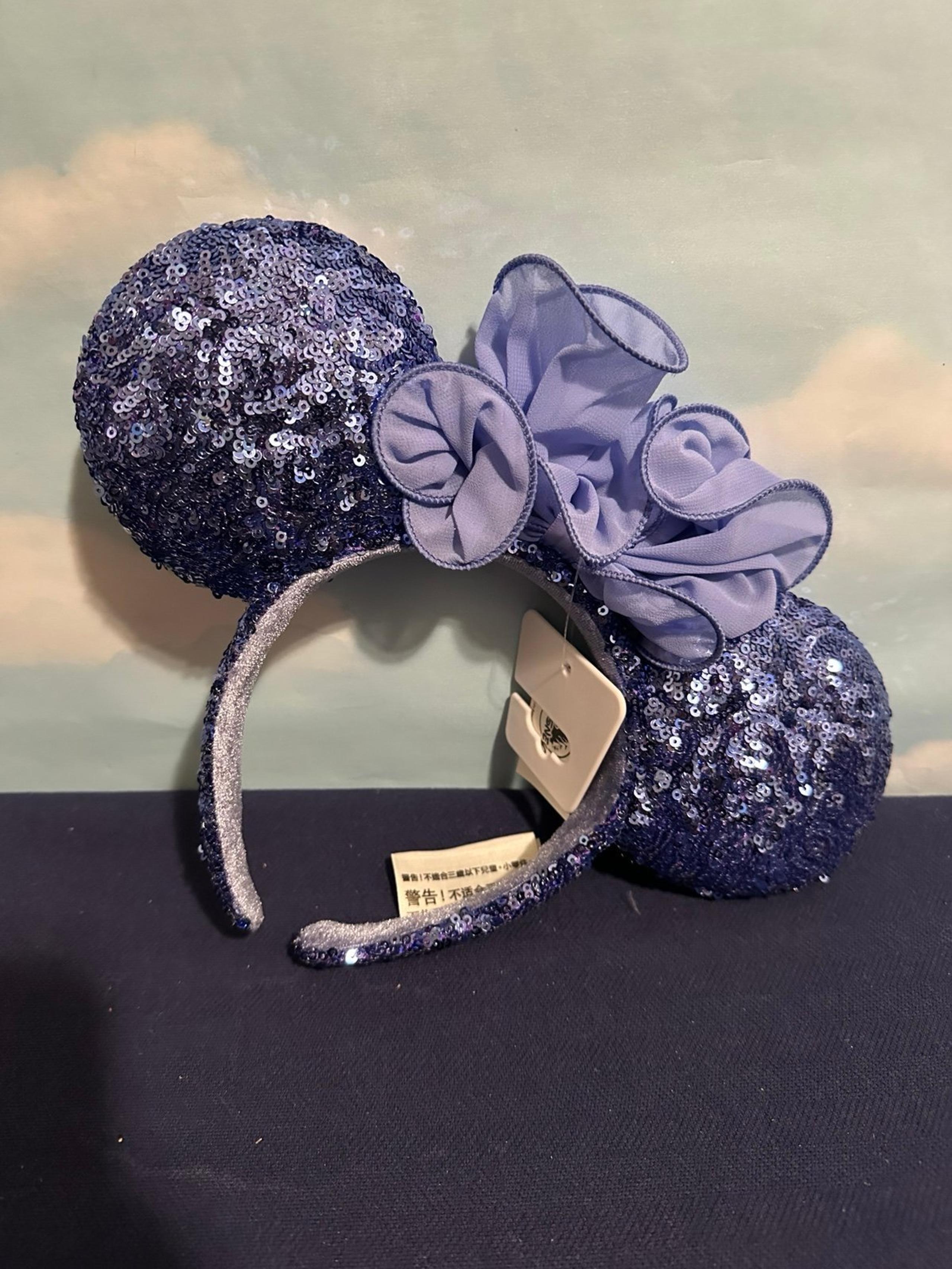 Disney Parks Minnie Mouse Ears Purple with Flowers