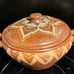 Vintage Indonesian Lombak Sun Terra Cotta Clay Serving Set/wicker wrapped bowls