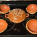 Vintage Indonesian Lombak Sun Terra Cotta Clay Serving Set/wicker wrapped bowls