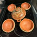 Vintage Indonesian Lombak Sun Terra Cotta Clay Serving Set/wicker wrapped bowls
