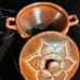 Vintage Indonesian Lombak Sun Terra Cotta Clay Serving Set/wicker wrapped bowls