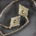 Heidi Daus Necklace Deco Trilogy Beaded Crystal Lariat Pave Single Strand Taupe