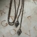 Heidi Daus Necklace Deco Trilogy Beaded Crystal Lariat Pave Single Strand Taupe