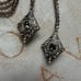 Heidi Daus Necklace Deco Trilogy Beaded Crystal Lariat Pave Single Strand Taupe