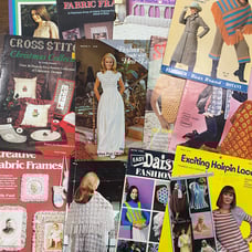 13 Vintage 70s crochet knitting cross stitch books/leaflets
