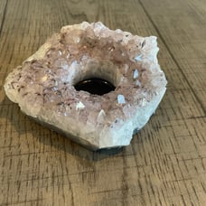 Raw Amethyst Crystal Candle Holder