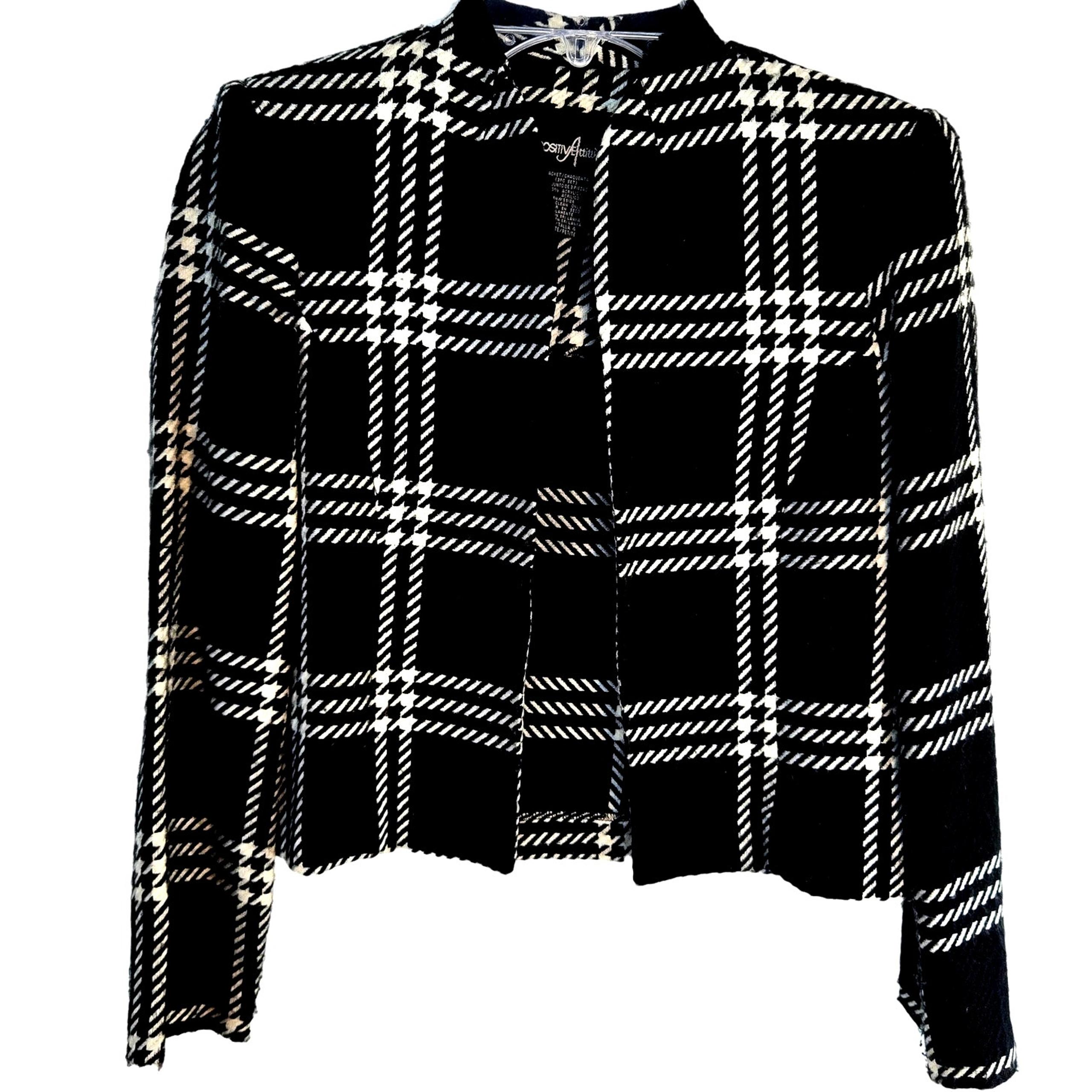 Positive Attitude Women's Blazer 4P 4 P Petite Black Misses Sz Small Coat Jacket