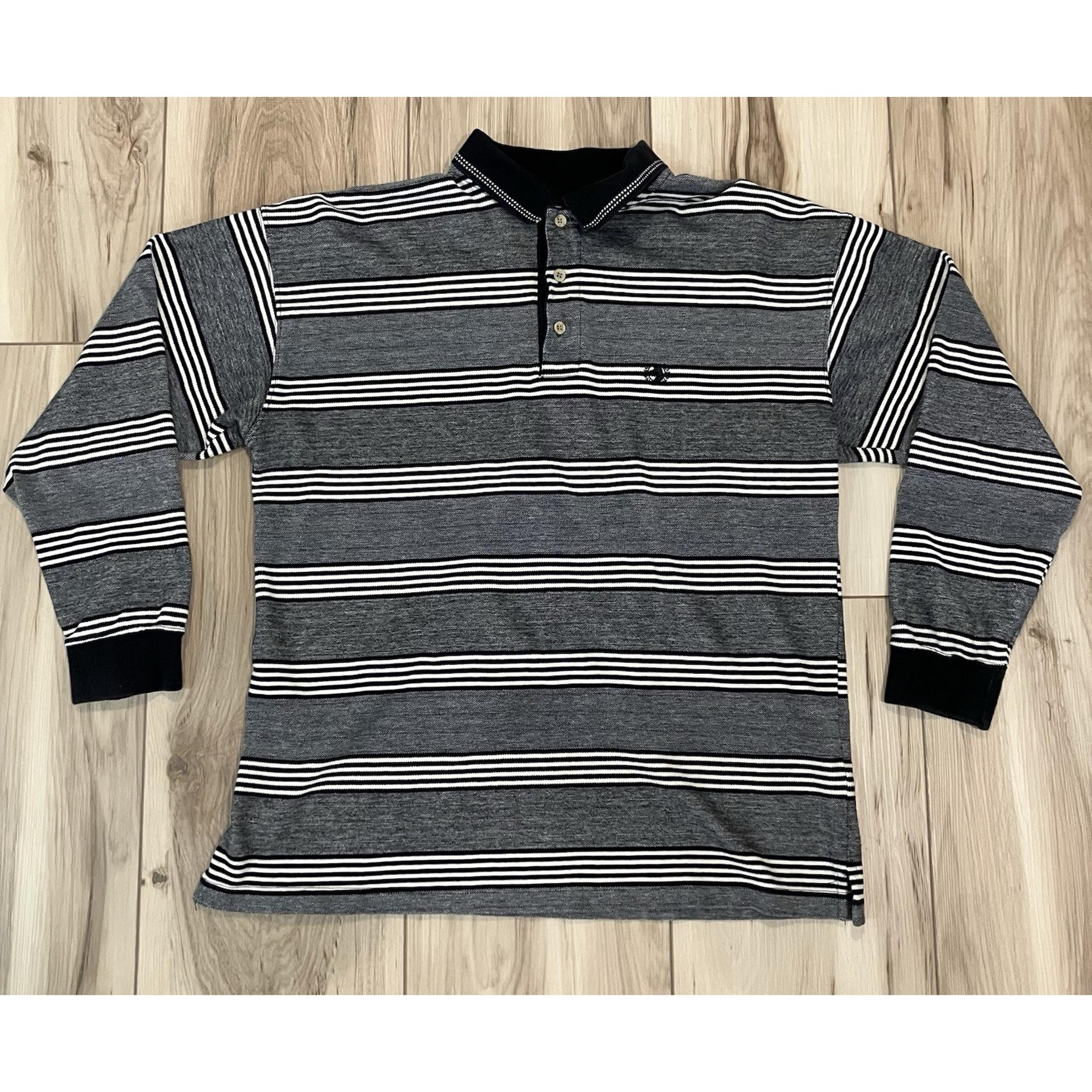 Duck Head Long Sleeve Striped Polo Shirt Men’s Size L