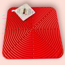 Le Creuset Large Square Silicone Trivet Pot Mat / Surface Protector (Cherry)
