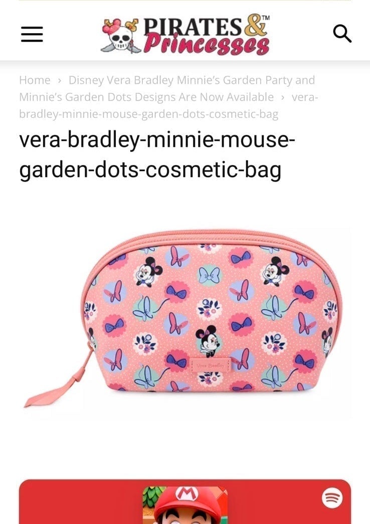 Disney and Vera Bradley cosmetics bag New