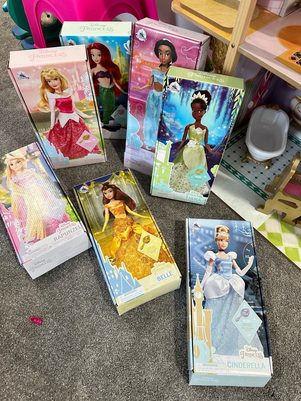 Disney princess barbie dolls with boxes