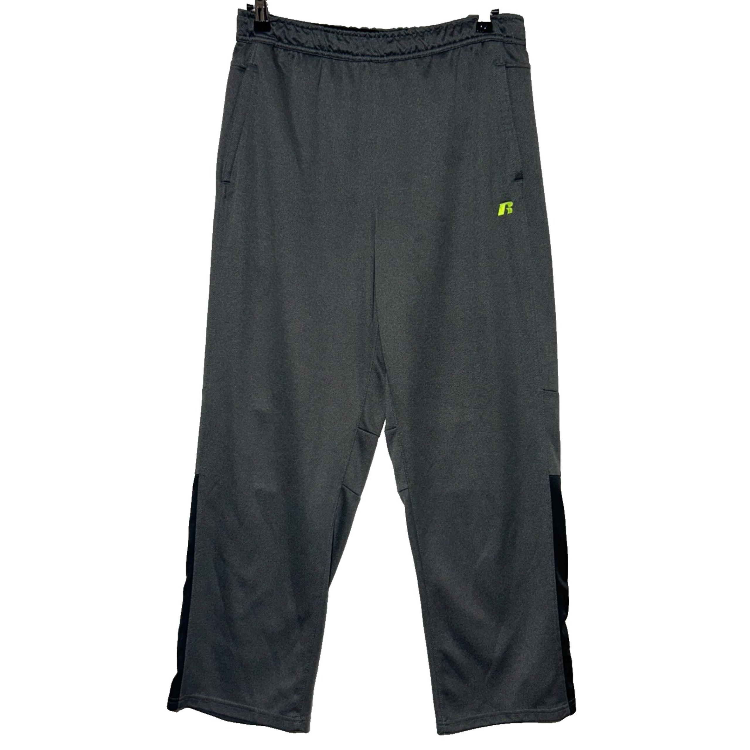 Russell Sweatpants Mens Medium Gray Zippered Legs Dripower 360 Track Athletic