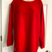 Michael Kors Red Cotton Tunic Sweater with Gold Side Zippers