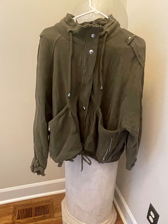 BLANKNYC cotton voile gauze jacket/over-sized cinched jacket