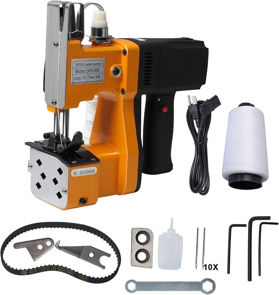 Portable Bag Closer Machine 190W Industrial Electric Bag Closing Sewing Sealing