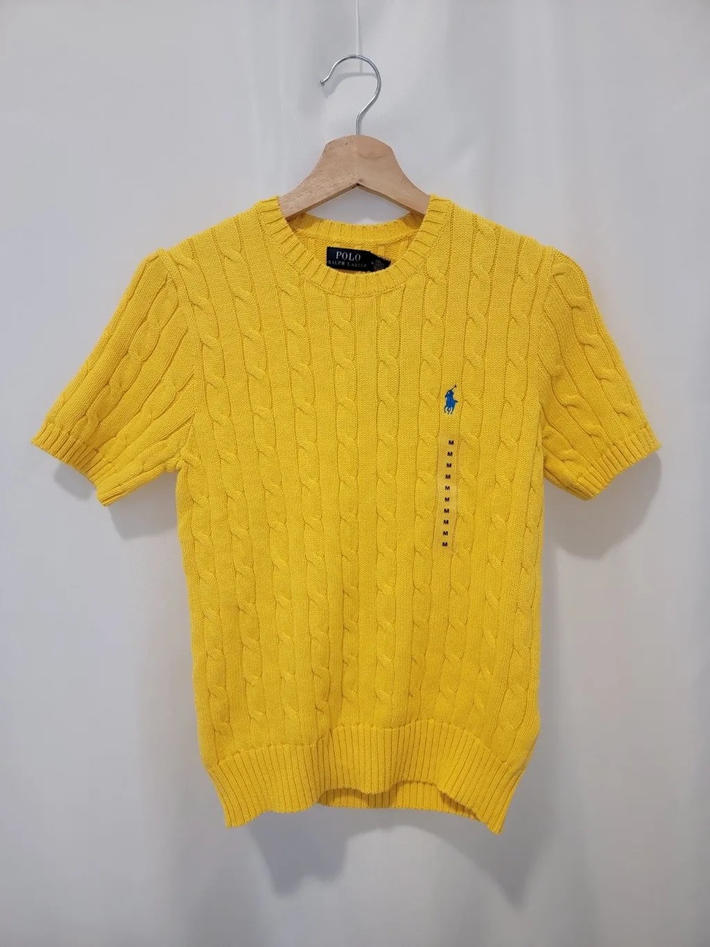 Polo Ralph Lauren Cable-Knit Cotton Short-Sleeve Sweater Size M