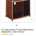 24” glass cabinet tv stand black NEW IN