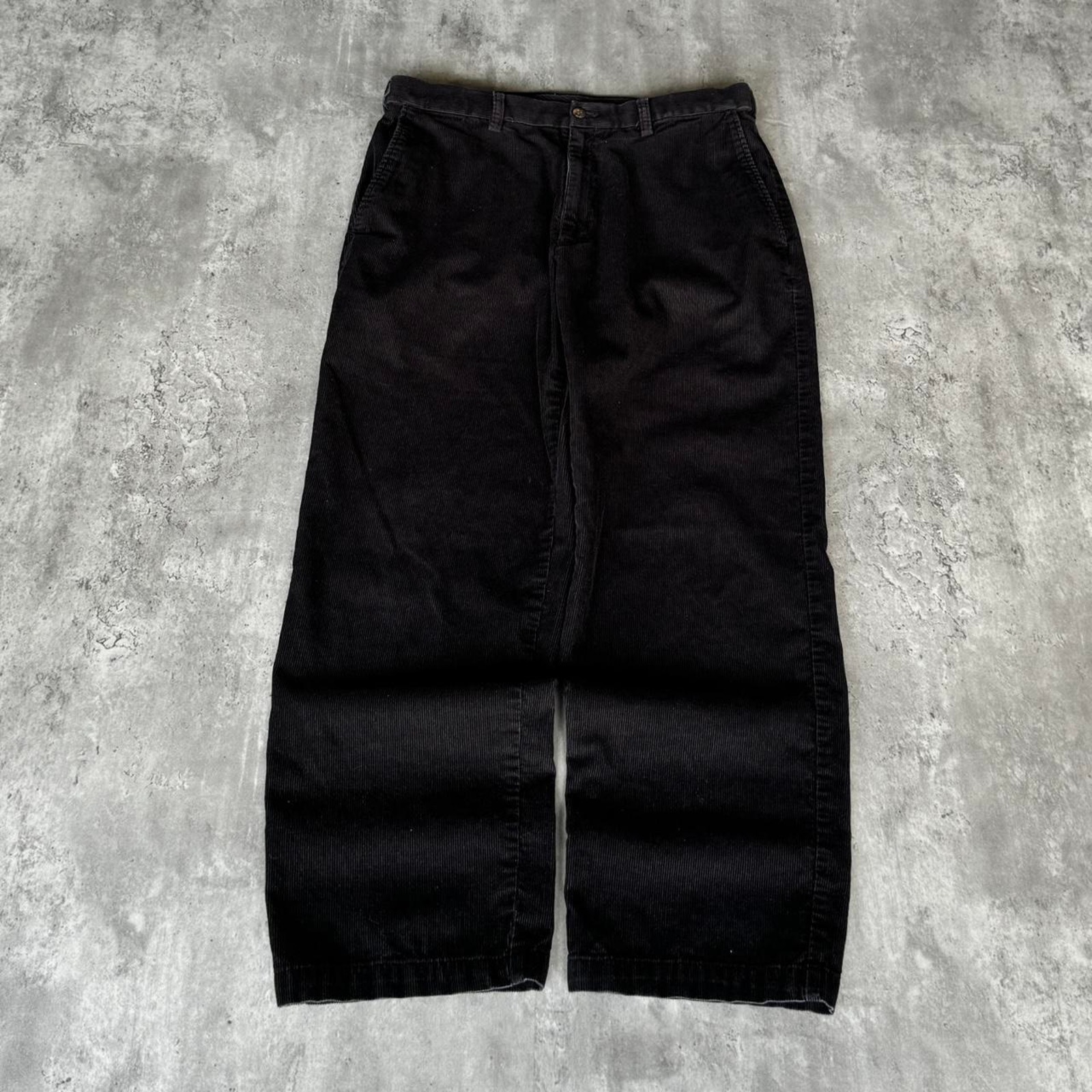 Vintage Y2K Haggar Black Baggy Corduroy Dress Pants
