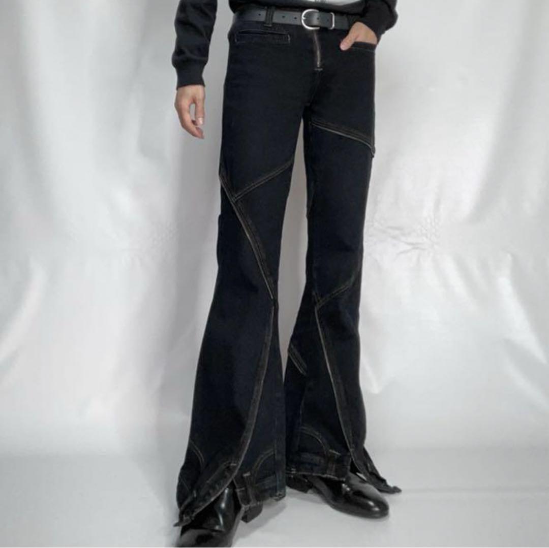 Upside-Down Switching Flare Jeans