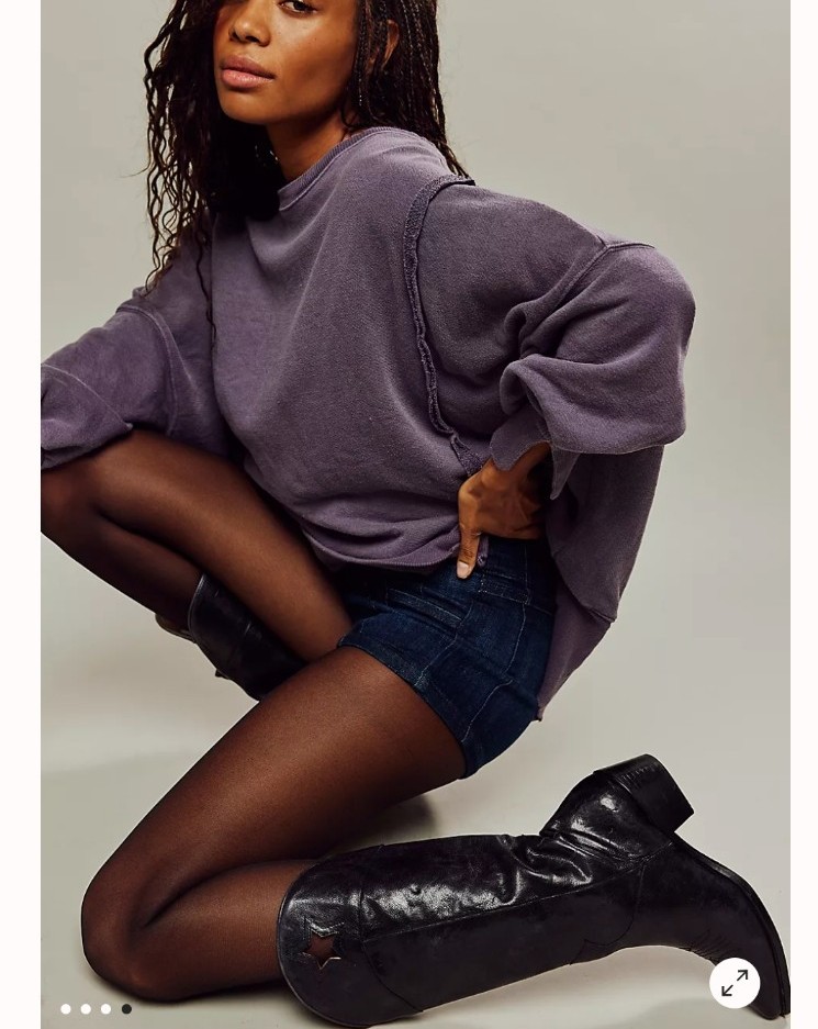 NWT FREE PEOPLE CAMDEN FIG PURPLE OVERSIZED PULLOVER SWEATSHIRT XL