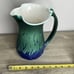 JK Dryden Pottery Hot Springs Blue Green Pitcher Vase Art Deco Revival