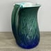 JK Dryden Pottery Hot Springs Blue Green Pitcher Vase Art Deco Revival