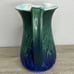 JK Dryden Pottery Hot Springs Blue Green Pitcher Vase Art Deco Revival