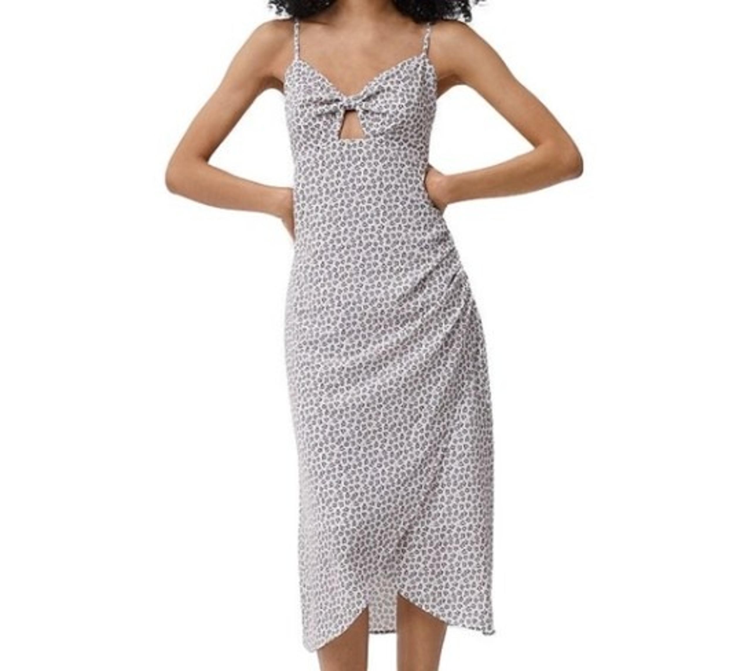 French Connection Aura Ditsy Verona Ruched Midi Dress 8