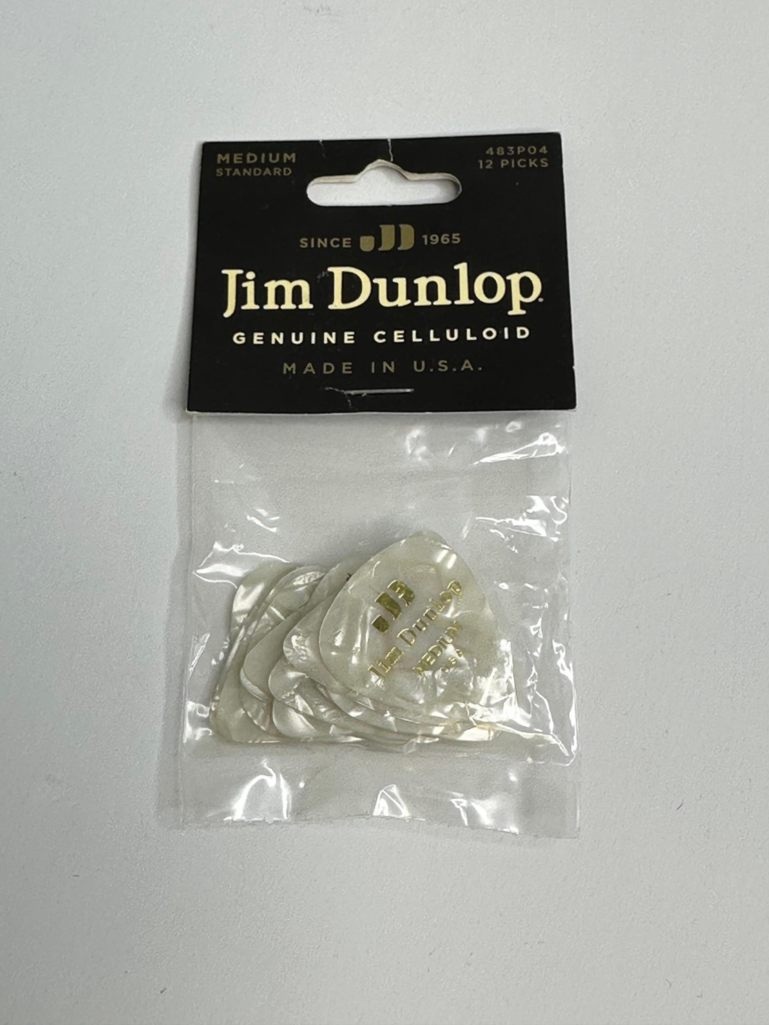 Dunlop Picks 483P04 Medium White Pearloid 12 Picks
